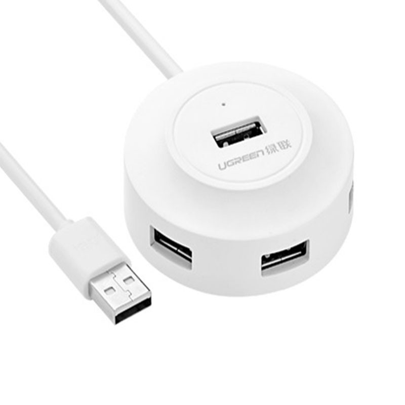 Bộ chia 4 cổng USB 2.0 chính hãng Ugreen màu trắng cao cấp Ugreen 20270