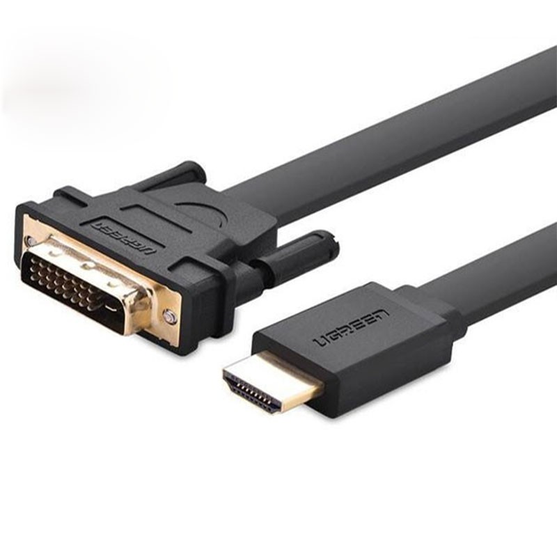 Cáp HDMI to DVI (24+1) mỏng dẹt dài 5M Ugreen 30138 Cao cấp Ugreen 30138
