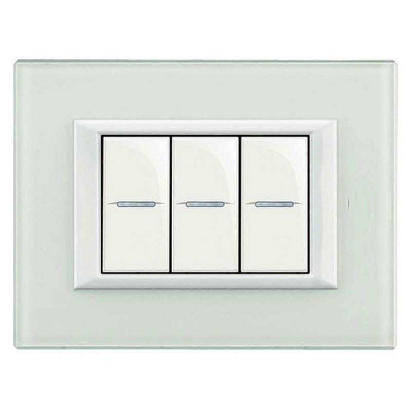 MẶT CHE 3M WHITE GLASS Bticino HA4803VBB