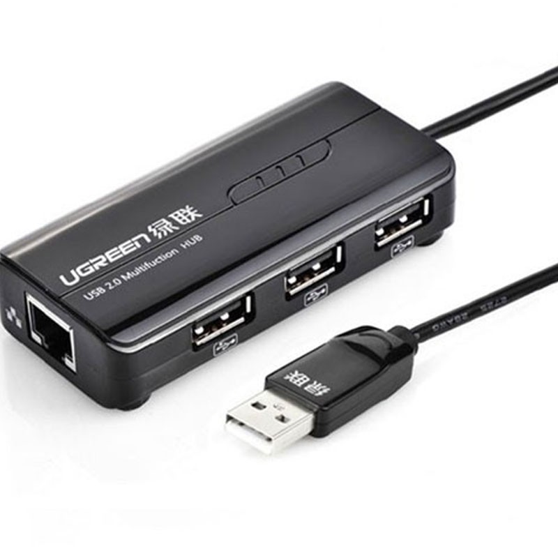 Bộ chia USB ra 3 cổng USB 2.0 kèm cổng mạng Ethernet 10/100Mbps Ugreen cao cấp Ugreen 20264