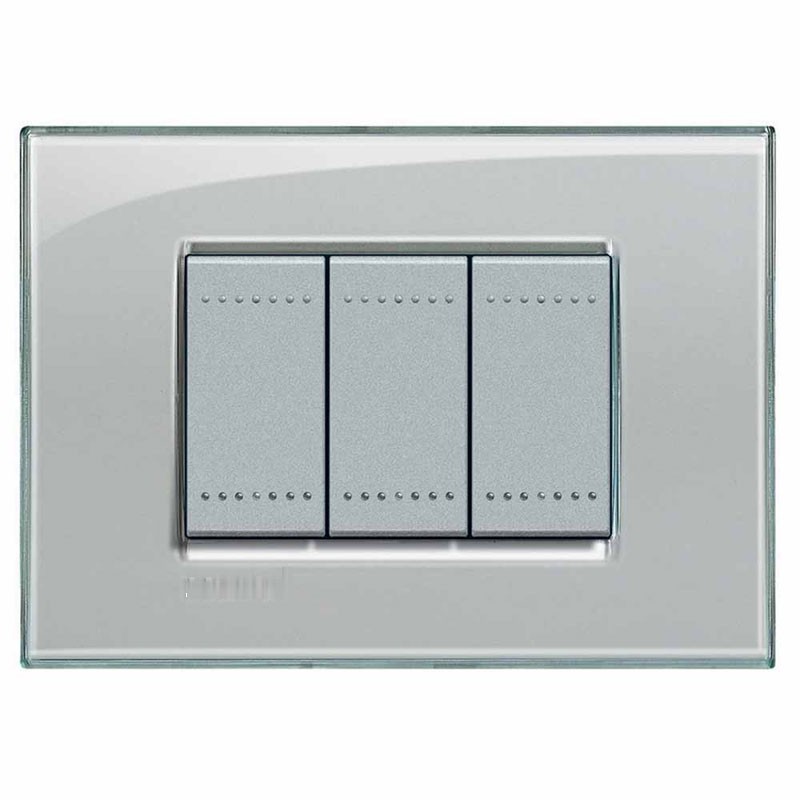 Mặt che chữ nhật Cold grey – KG Bticino Livinglight24