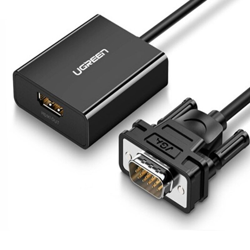 Cáp chuyển đổi VGA to HDMI + Audio chính hãng Ugreen 60814 cao cấp Ugreen 60814